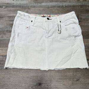 Vintage Ralph Lauren Polo Jeans Company Denim Mini Skirt White Size 28